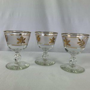 Libbey Golden Foliage Liquor Cocktail Glasses
